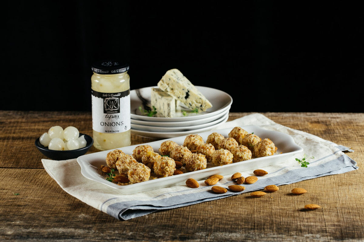Tipsy Onion Roll-Ups appetizer made with Vermouth Tipsy Onions