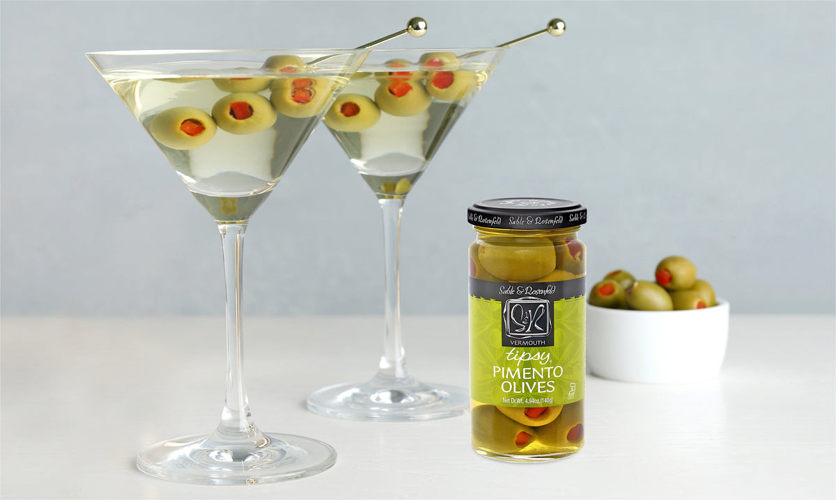 The Perfect Martini with Vermouth Tipsy Olives
