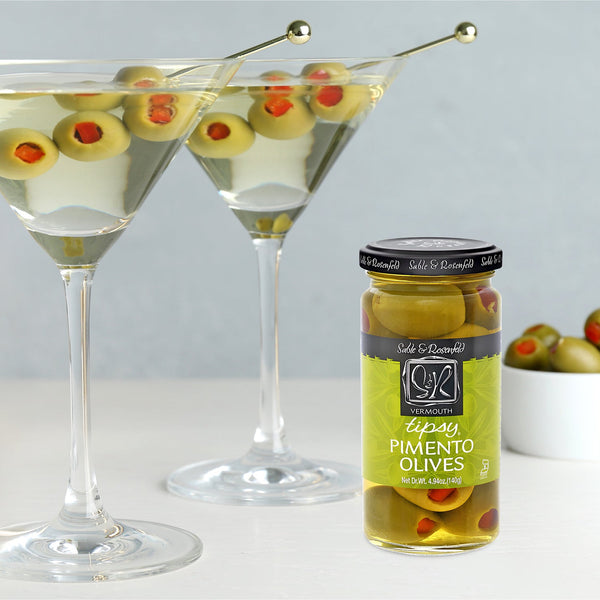 The Perfect Martini with Vermouth Tipsy Olives