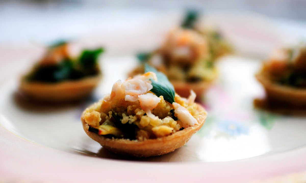 Spinach, Crab & Artichoke Mini Tarts in Party Cups