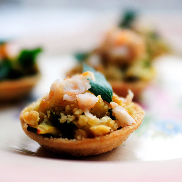 Spinach, Crab & Artichoke Mini Tarts in Party Cups