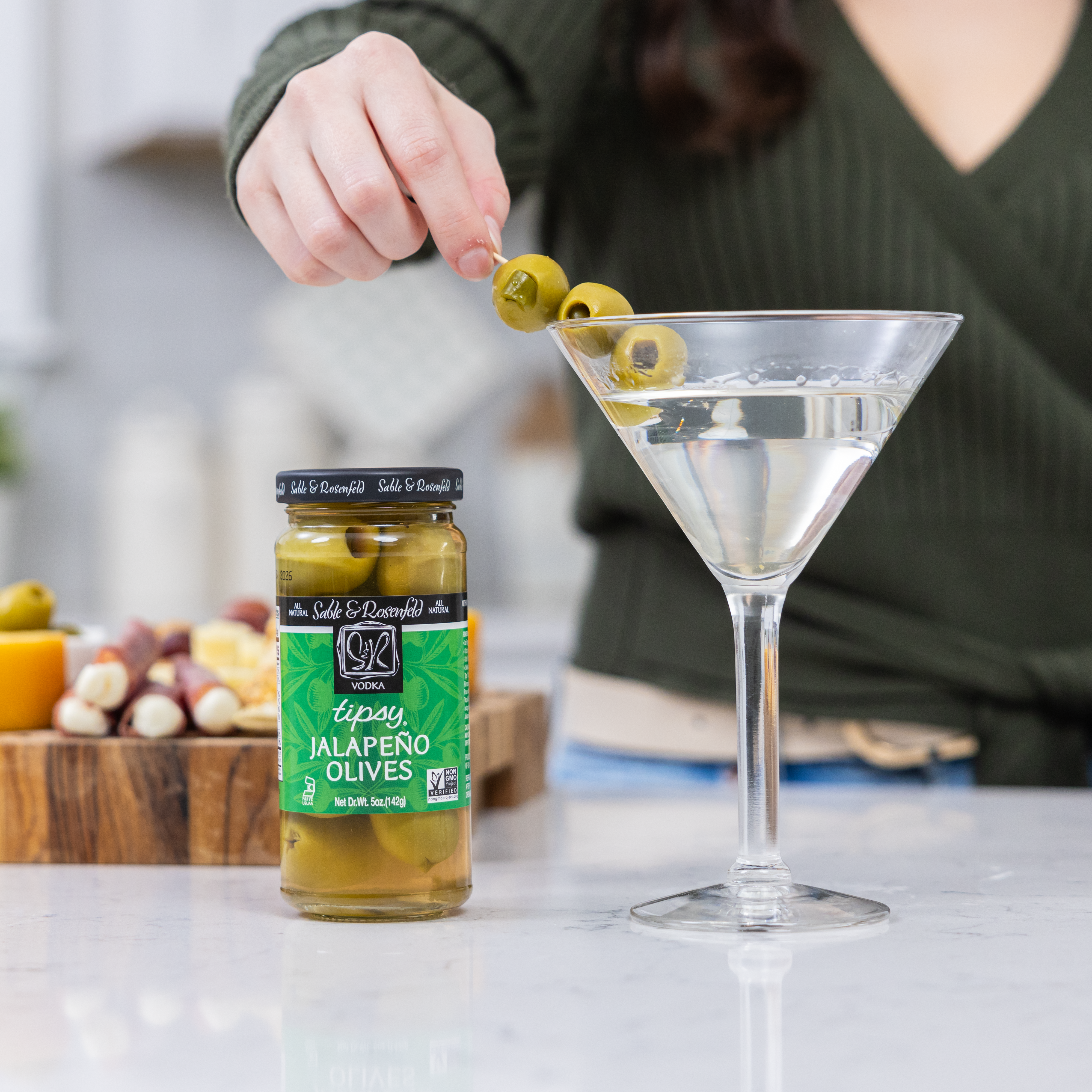 Vodka Jalapeño Tipsy Olives | Sable & Rosenfeld – sableandrosenfeld Vodka Jalapeño Tipsy Olives | Sable & Rosenfeld – sableandrosenfeld