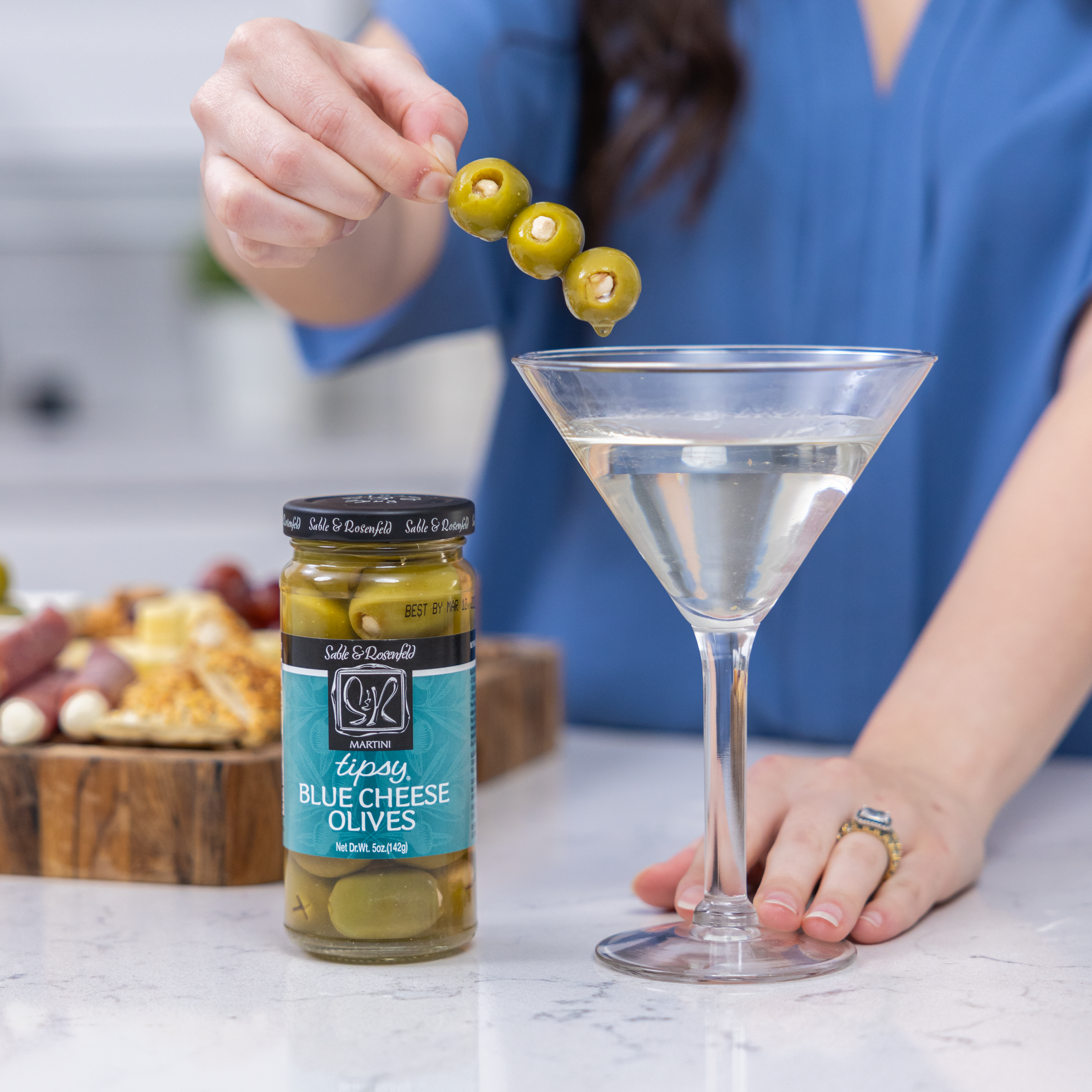 Blue Cheese Tipsy Olives